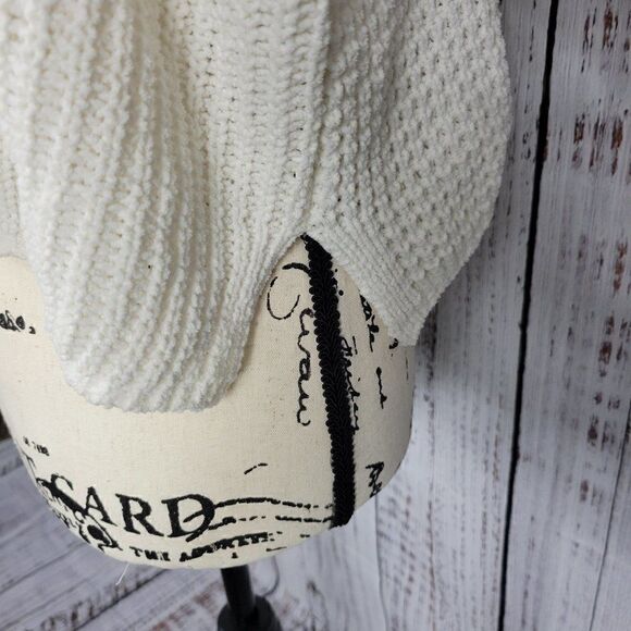 Rue21 Small Cream Knit Casual Shabby Chic Classic Loose Fit Scoop Neck Sweater - Picture 5 of 7